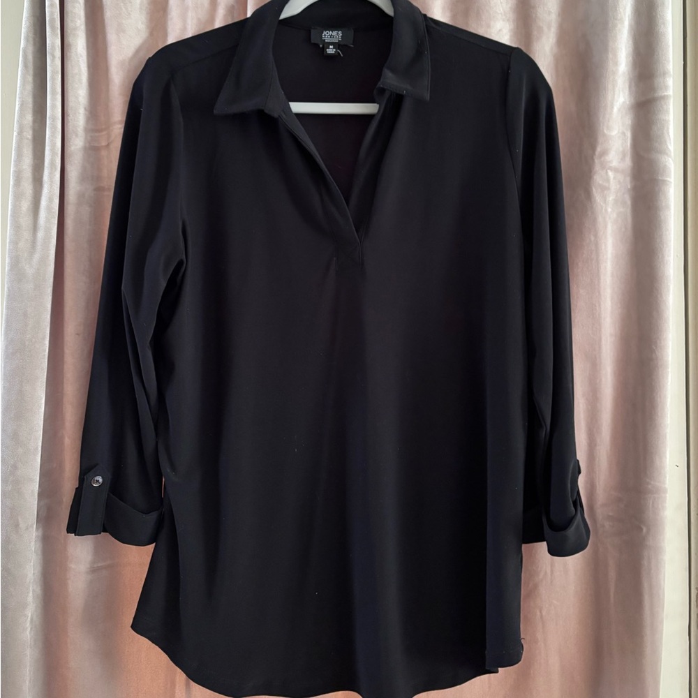 Jones NY V-neck Jersey Top Sz M
